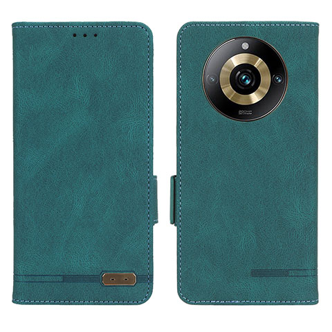 Custodia Portafoglio In Pelle Cover con Supporto L06Z per Realme 11 Pro+ Plus 5G Verde