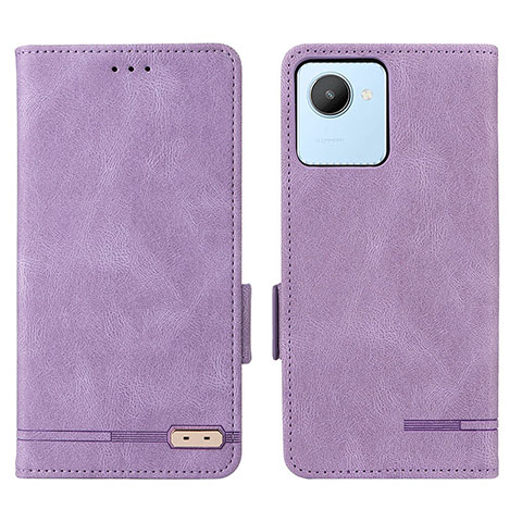 Custodia Portafoglio In Pelle Cover con Supporto L06Z per Realme C30s Viola