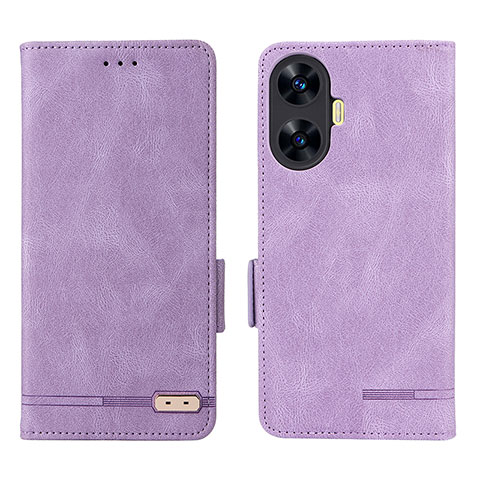 Custodia Portafoglio In Pelle Cover con Supporto L06Z per Realme Narzo N55 Viola