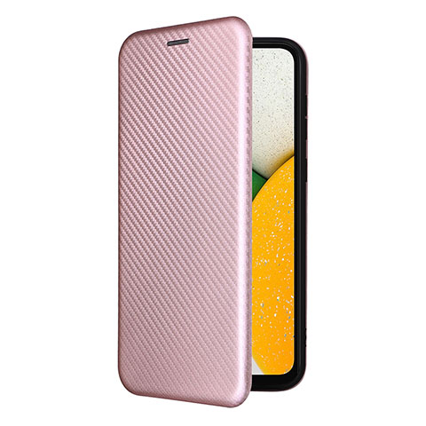 Custodia Portafoglio In Pelle Cover con Supporto L06Z per Samsung Galaxy A03 Core Oro Rosa