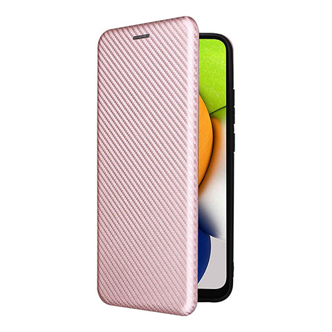 Custodia Portafoglio In Pelle Cover con Supporto L06Z per Samsung Galaxy A03 Oro Rosa