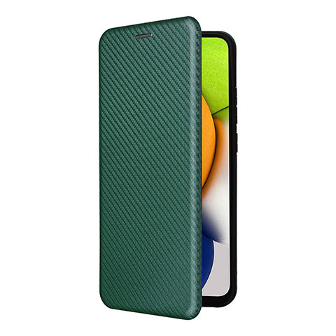 Custodia Portafoglio In Pelle Cover con Supporto L06Z per Samsung Galaxy A03 Verde