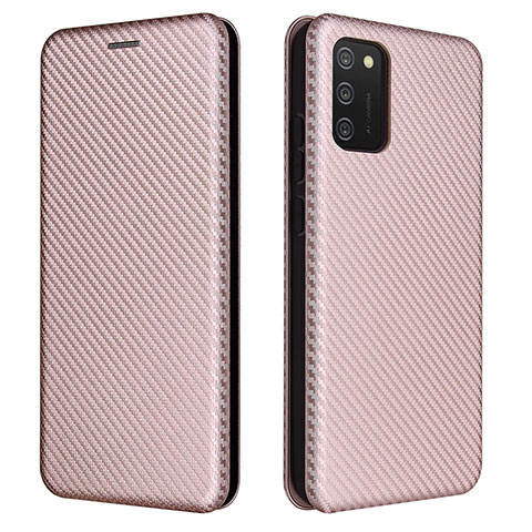 Custodia Portafoglio In Pelle Cover con Supporto L06Z per Samsung Galaxy A03s Oro Rosa