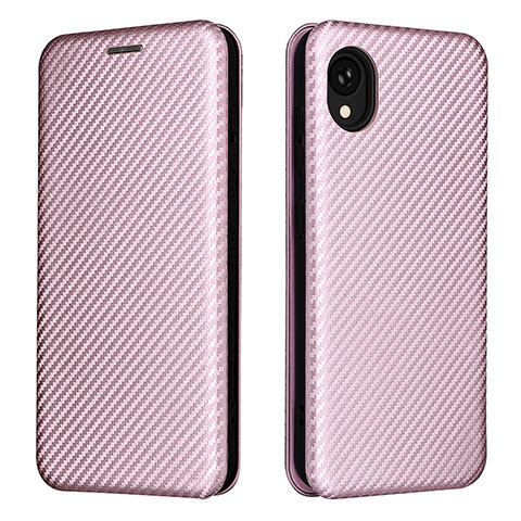 Custodia Portafoglio In Pelle Cover con Supporto L06Z per Samsung Galaxy A22 5G SC-56B Oro Rosa