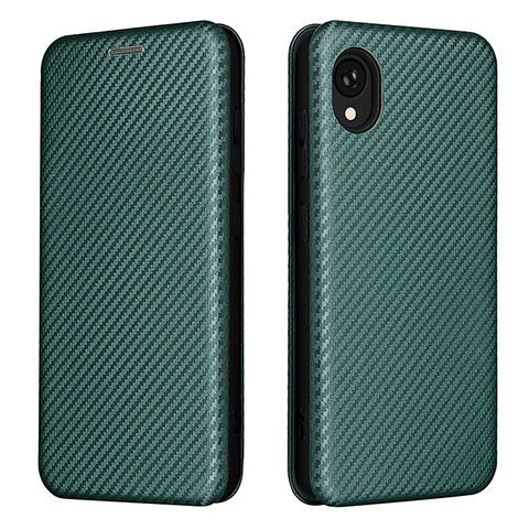 Custodia Portafoglio In Pelle Cover con Supporto L06Z per Samsung Galaxy A22 5G SC-56B Verde