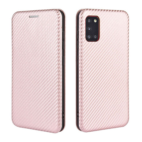 Custodia Portafoglio In Pelle Cover con Supporto L06Z per Samsung Galaxy A31 Oro Rosa