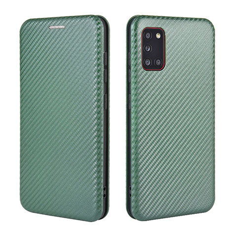 Custodia Portafoglio In Pelle Cover con Supporto L06Z per Samsung Galaxy A31 Verde