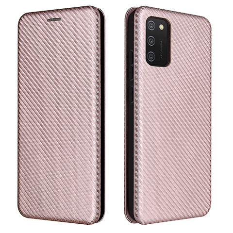 Custodia Portafoglio In Pelle Cover con Supporto L06Z per Samsung Galaxy F02S SM-E025F Oro Rosa