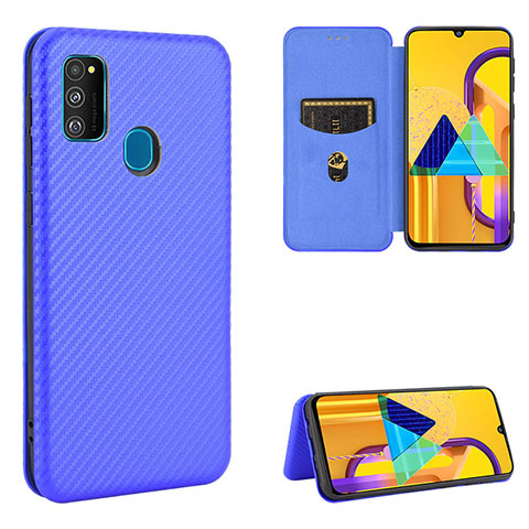 Custodia Portafoglio In Pelle Cover con Supporto L06Z per Samsung Galaxy M30s Blu