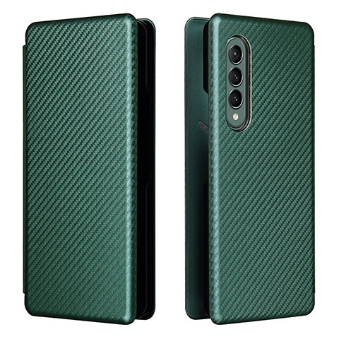 Custodia Portafoglio In Pelle Cover con Supporto L06Z per Samsung Galaxy Z Fold3 5G Verde