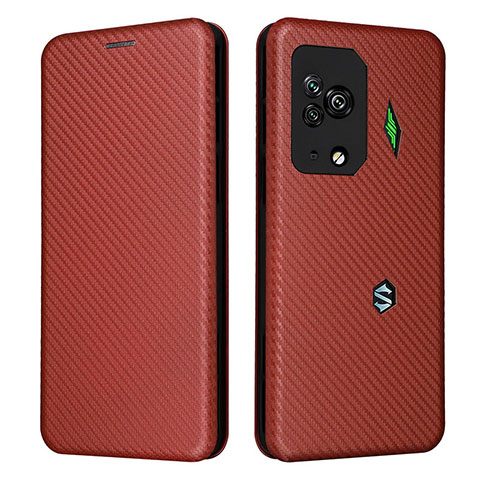 Custodia Portafoglio In Pelle Cover con Supporto L06Z per Xiaomi Black Shark 5 Pro 5G Marrone