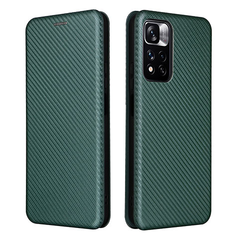 Custodia Portafoglio In Pelle Cover con Supporto L06Z per Xiaomi Mi 11i 5G (2022) Verde