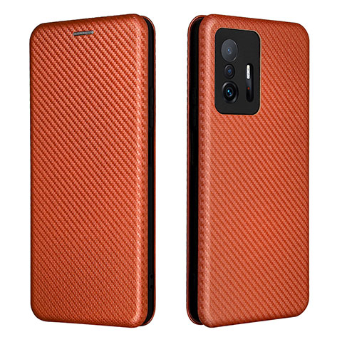 Custodia Portafoglio In Pelle Cover con Supporto L06Z per Xiaomi Mi 11T Pro 5G Marrone