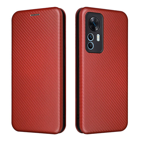 Custodia Portafoglio In Pelle Cover con Supporto L06Z per Xiaomi Mi 12T Pro 5G Marrone