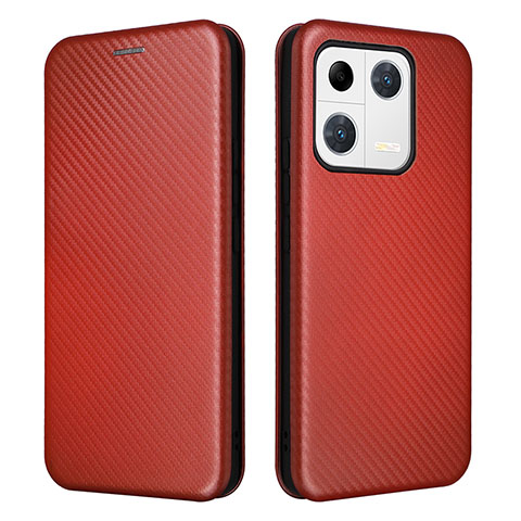 Custodia Portafoglio In Pelle Cover con Supporto L06Z per Xiaomi Mi 13 Pro 5G Marrone