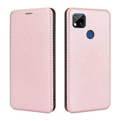 Custodia Portafoglio In Pelle Cover con Supporto L06Z per Xiaomi POCO C3 Oro Rosa