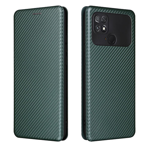 Custodia Portafoglio In Pelle Cover con Supporto L06Z per Xiaomi Poco C40 Verde