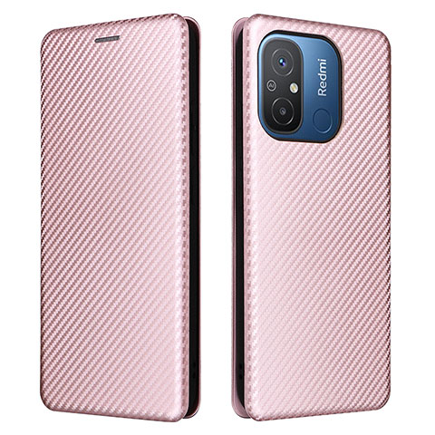 Custodia Portafoglio In Pelle Cover con Supporto L06Z per Xiaomi Poco C55 Oro Rosa