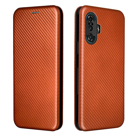 Custodia Portafoglio In Pelle Cover con Supporto L06Z per Xiaomi Poco F3 GT 5G Marrone