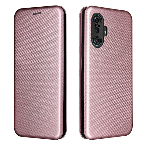 Custodia Portafoglio In Pelle Cover con Supporto L06Z per Xiaomi Poco F3 GT 5G Oro Rosa