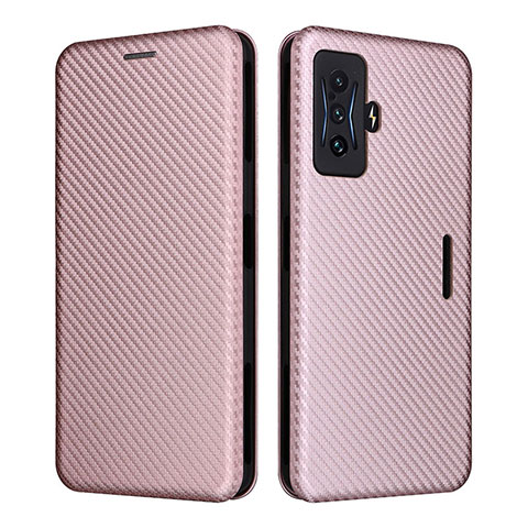 Custodia Portafoglio In Pelle Cover con Supporto L06Z per Xiaomi Poco F4 GT 5G Oro Rosa