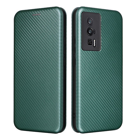 Custodia Portafoglio In Pelle Cover con Supporto L06Z per Xiaomi Poco F5 Pro 5G Verde