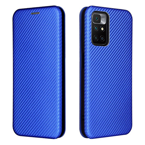 Custodia Portafoglio In Pelle Cover con Supporto L06Z per Xiaomi Redmi 10 (2022) Blu