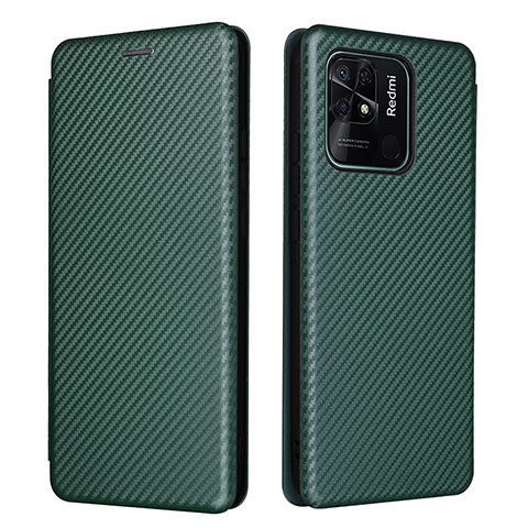 Custodia Portafoglio In Pelle Cover con Supporto L06Z per Xiaomi Redmi 10 India Verde