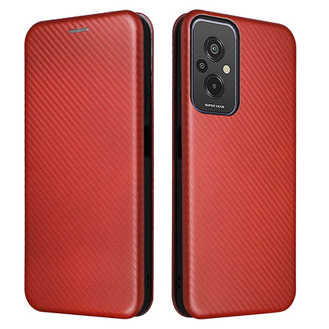 Custodia Portafoglio In Pelle Cover con Supporto L06Z per Xiaomi Redmi 11 Prime 4G Marrone