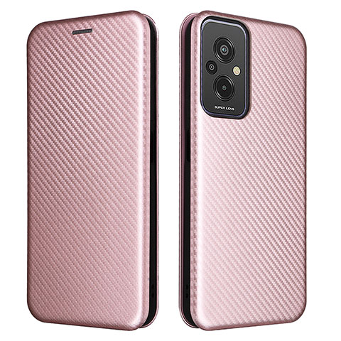 Custodia Portafoglio In Pelle Cover con Supporto L06Z per Xiaomi Redmi 11 Prime 4G Oro Rosa