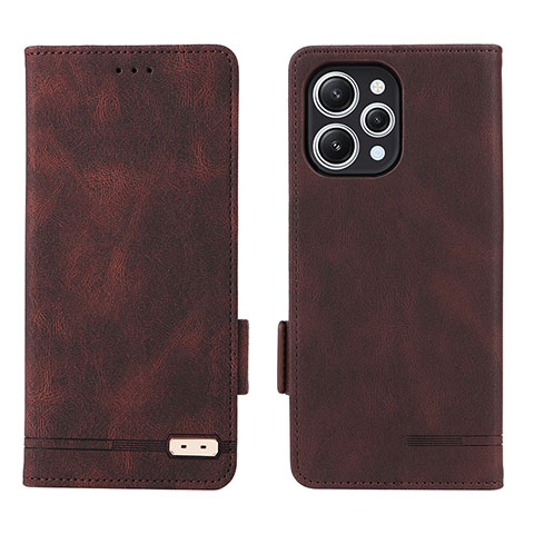 Custodia Portafoglio In Pelle Cover con Supporto L06Z per Xiaomi Redmi 12 4G Marrone