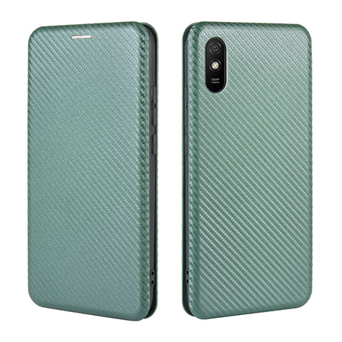 Custodia Portafoglio In Pelle Cover con Supporto L06Z per Xiaomi Redmi 9i Verde