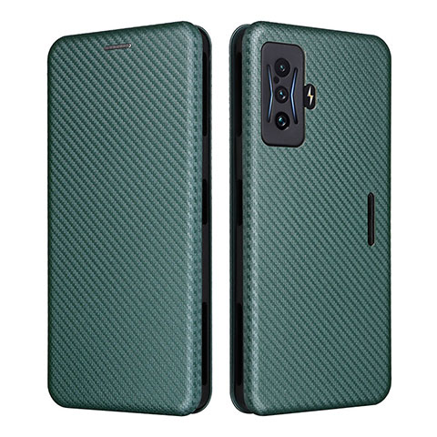 Custodia Portafoglio In Pelle Cover con Supporto L06Z per Xiaomi Redmi K50 Gaming AMG F1 5G Verde