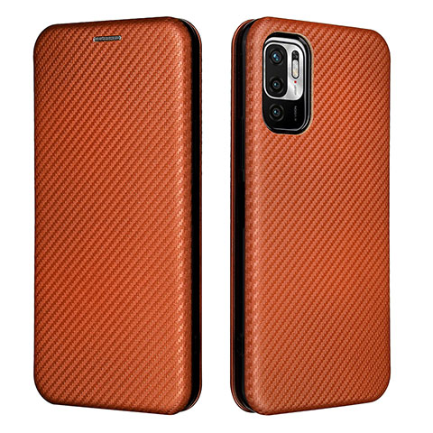 Custodia Portafoglio In Pelle Cover con Supporto L06Z per Xiaomi Redmi Note 10 JE 5G Marrone