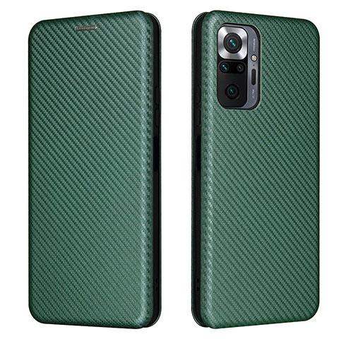 Custodia Portafoglio In Pelle Cover con Supporto L06Z per Xiaomi Redmi Note 10 Pro Max Verde