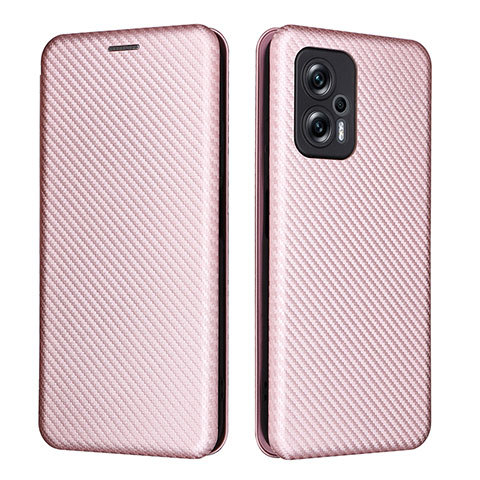 Custodia Portafoglio In Pelle Cover con Supporto L06Z per Xiaomi Redmi Note 12T Pro 5G Oro Rosa