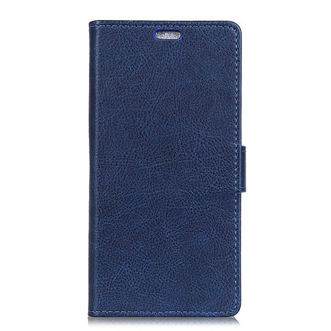 Custodia Portafoglio In Pelle Cover con Supporto L07 per Alcatel 1X (2019) Blu