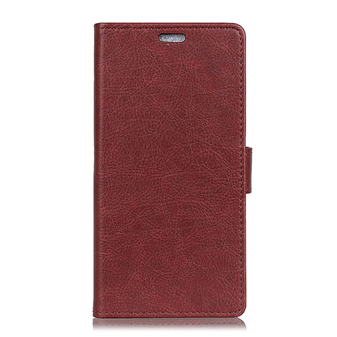 Custodia Portafoglio In Pelle Cover con Supporto L07 per Alcatel 1X (2019) Rosso Rosa