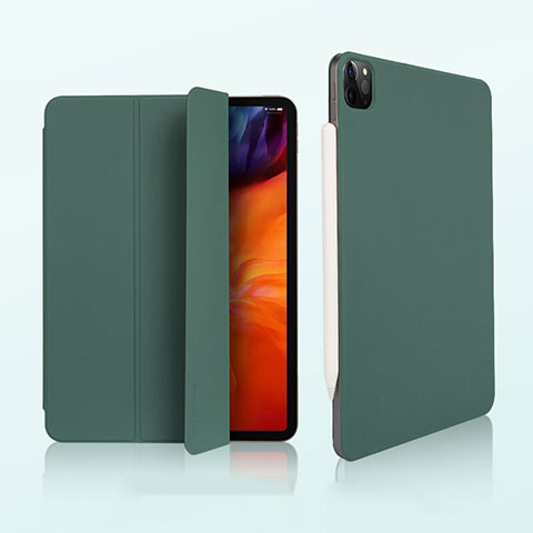 Custodia Portafoglio In Pelle Cover con Supporto L07 per Apple iPad Pro 11 (2020) Verde