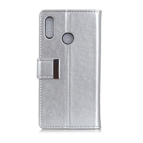 Custodia Portafoglio In Pelle Cover con Supporto L07 per Asus Zenfone 5 ZE620KL Argento