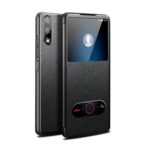 Custodia Portafoglio In Pelle Cover con Supporto L07 per Huawei Honor 9X Nero