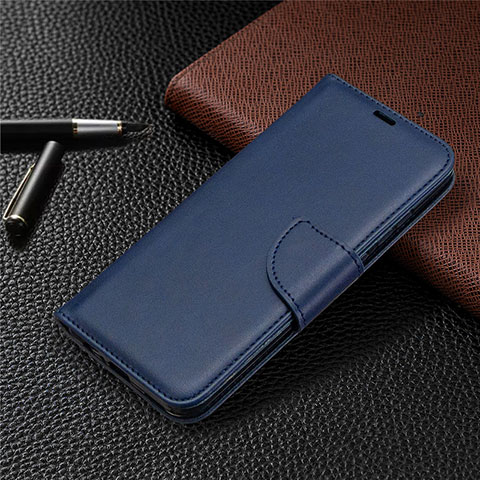 Custodia Portafoglio In Pelle Cover con Supporto L07 per Huawei P Smart (2020) Blu