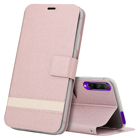 Custodia Portafoglio In Pelle Cover con Supporto L07 per Huawei Y9s Oro Rosa