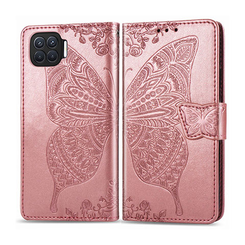 Custodia Portafoglio In Pelle Cover con Supporto L07 per Oppo A93 Oro Rosa