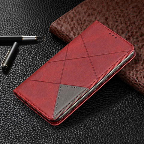 Custodia Portafoglio In Pelle Cover con Supporto L07 per Samsung Galaxy A41 Rosso