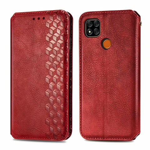 Custodia Portafoglio In Pelle Cover con Supporto L07 per Xiaomi POCO C3 Rosso