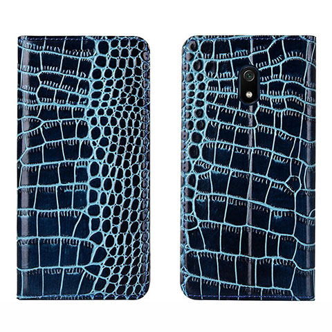 Custodia Portafoglio In Pelle Cover con Supporto L07 per Xiaomi Redmi 8A Blu