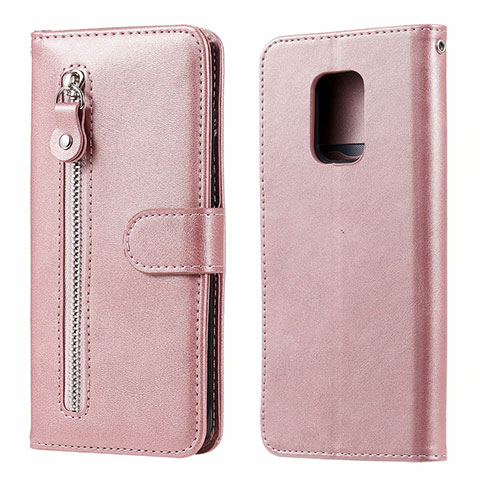 Custodia Portafoglio In Pelle Cover con Supporto L07 per Xiaomi Redmi Note 9 Pro Max Oro Rosa