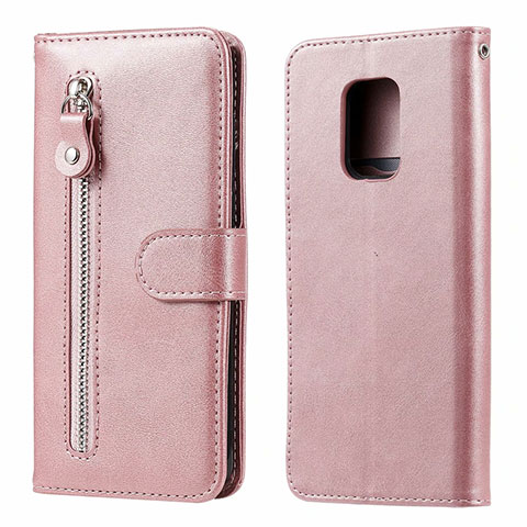 Custodia Portafoglio In Pelle Cover con Supporto L07 per Xiaomi Redmi Note 9S Oro Rosa