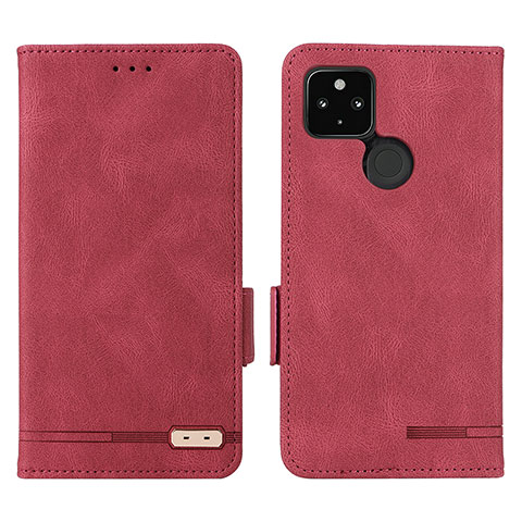 Custodia Portafoglio In Pelle Cover con Supporto L07Z per Google Pixel 4a 5G Rosso